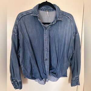 Young Fabulous & Broke Denim Blue Casual Top